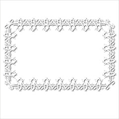 Vintage decorative  frame in Gothic style - elegant white frame on white background, JPG, 300 DPI , north runes frame, middle ages, hallowen, Christmas.