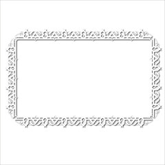 Vintage decorative  frame in Gothic style - elegant white frame on white background, JPG, 300 DPI , north runes frame, middle ages, hallowen, Christmas.