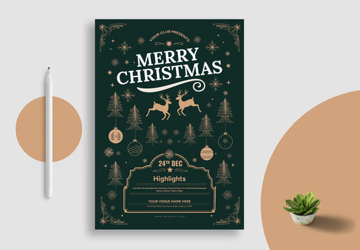 Merry Christmas Celebration Party Poster