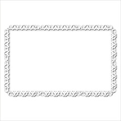 Vintage decorative  frame in Gothic style - elegant white frame on white background, JPG, 300 DPI , north runes frame, middle ages, hallowen, Christmas.