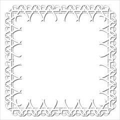 Vintage decorative  frame in Gothic style - elegant white frame on white background, JPG, 300 DPI , north runes frame, middle ages, hallowen, Christmas.