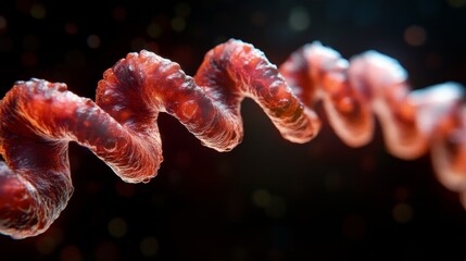 Visual Representation of Borrelia Burgdorferi Showcasing Its Distinctive Helical Structure