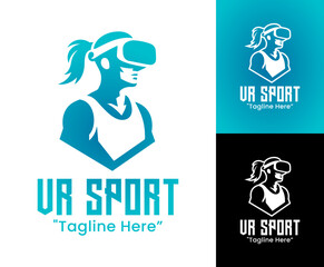 VR Sport Logo Modern Virtual Athletic Identity