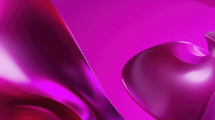 Abstract Pink Wave: A dynamic abstract composition of flowing, glossy pink forms creates a sense of movement and visual intrigue, with soft lighting enhancing the sleek surfaces.
