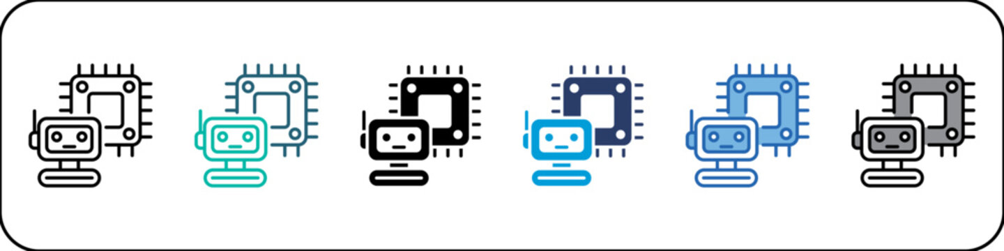 Artificial Intelligence Single Icon Pack Multistyle