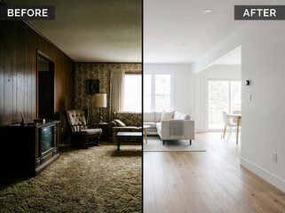 Renovated Home Before and After Transformation Interior Comparison