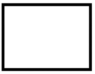 Simple solid black outline of a rectangle shape on a white background. A blank canvas