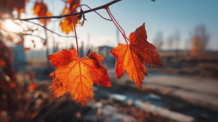 Autumn leaves close up