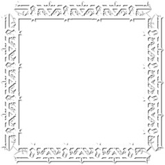 Vintage decorative frame in Gothic style - elegant white frame on transparent background, PNG, 300 DPI, middle ages, hallowen, Christmas.