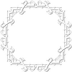 Vintage decorative frame in Gothic style - elegant white frame on transparent background, PNG, 300 DPI, middle ages, hallowen, Christmas.