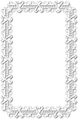 Vintage decorative frame in Gothic style - elegant white frame on transparent background, PNG, 300 DPI, middle ages, hallowen, Christmas.