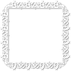 Vintage decorative frame in Gothic style - elegant white frame on transparent background, PNG, 300 DPI, middle ages, hallowen, Christmas.