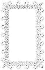 Vintage decorative frame in Gothic style - elegant white frame on transparent background, PNG, 300 DPI, middle ages, hallowen, Christmas.