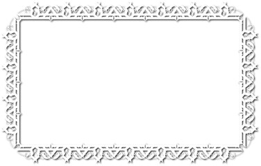 Vintage decorative frame in Gothic style - elegant white frame on transparent background, PNG, 300 DPI, middle ages, hallowen, Christmas.