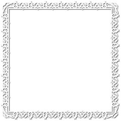 Vintage decorative frame in Gothic style - elegant white frame on transparent background, PNG, 300 DPI, middle ages, hallowen, Christmas.