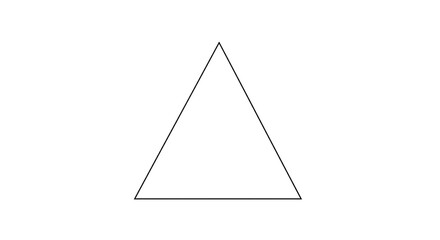 Simple equilateral triangle outlined in black against a clean white background