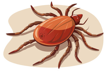 High-quality illustration of a tick insect with realistic detail and color. This vector graphic shows the tick’s body structure, legs, and texture, perfect for educational, scientific, and medical pur