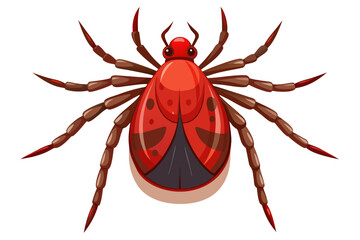 High-quality illustration of a tick insect with realistic detail and color. This vector graphic shows the tick’s body structure, legs, and texture, perfect for educational, scientific, and medical pur
