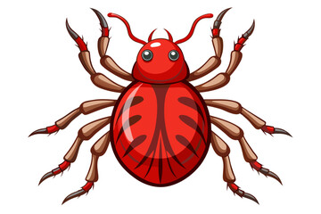 High-quality illustration of a tick insect with realistic detail and color. This vector graphic shows the tick’s body structure, legs, and texture, perfect for educational, scientific, and medical pur