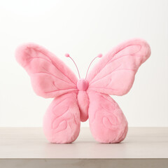 Kids toy of pink butterfly on a white background.