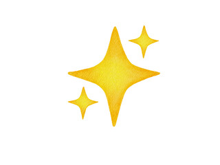 watercolor golden star illustration 