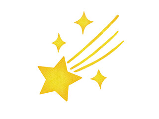 watercolor star falls illustration 