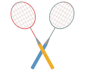 バドミントンラケット2本。ベクターイラスト