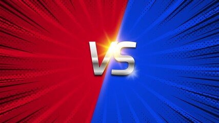 cartoon comic background with abstract pop style animation versus battle game play illustration