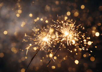 Fototapeta premium Two Holidays sparklers 