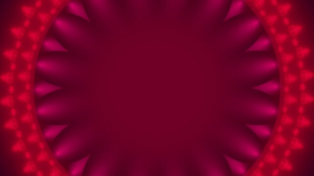 Abstract Red and Pink Mandala Background Loop. Glowing Seamless Kaleidoscope Animation for Diwali, Indian Wedding, and Celebration.