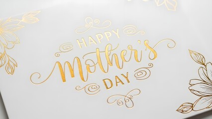 A Gold Leaf Mother's Day: A Mother's Day card, with elegant, gold leaf script, beautifully embellished with delicate floral design, radiates love and appreciation for mothers everywhere.