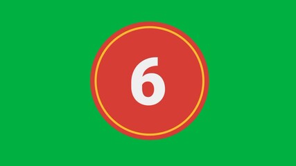 Peeling sticker 10-second countdown timer on green screen. Features a smooth peeling animation for each red, numbered circle. Ideal for video intros, reveals, or dynamic transitions