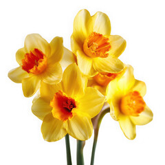 yellow flower bush Artificial Intelligence on white background.