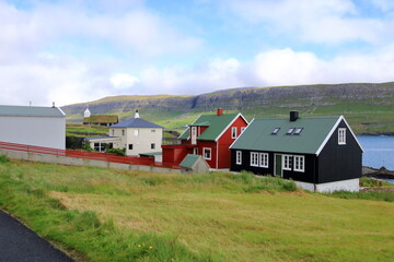 Obraz premium The village Sandur on Sandoy Island, Faroe Islands, Denmark