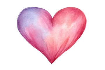 Watercolor heart shape with pink and purple gradient on black background image, Isolated On White Background, Png Transparent