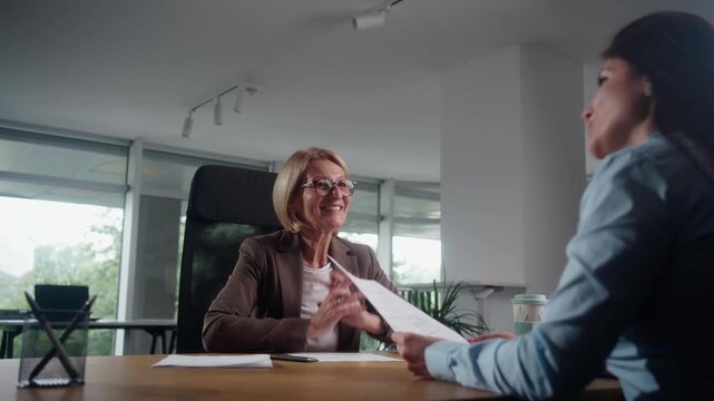 Lawyer or real estate agent make consultation for client. 