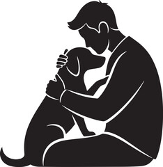 Pet Lover Silhouette – Man with Dog