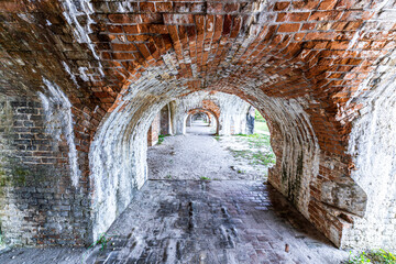 Obraz premium Weathered brick arches at Fort Pickens in Pensacola, Florida