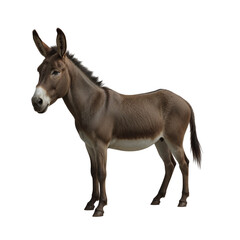 Fototapeta premium Solemn equine portrait: A contemplative mule rendered against a stark black backdrop