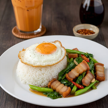 Thai food curry sup fried rice