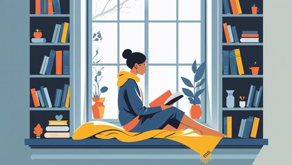 Cozy Winter Reading by the Window