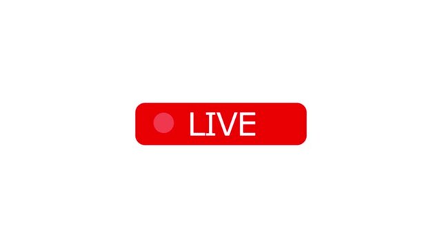 Animated  Live Streaming Button with Pulsing Dot
