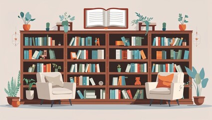 Cozy Reading Nook: A Serene Library Escape