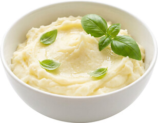 Mashed Potatoes in a White Bowl PNG
