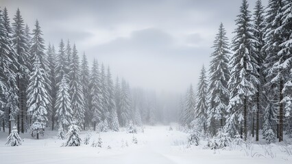 Obraz premium Winter Forest Landscape