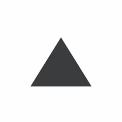 Fototapeta premium Black triangular shape on white background for design purposes. Simple black triangle symbol as an abstract graphic element in various contexts.