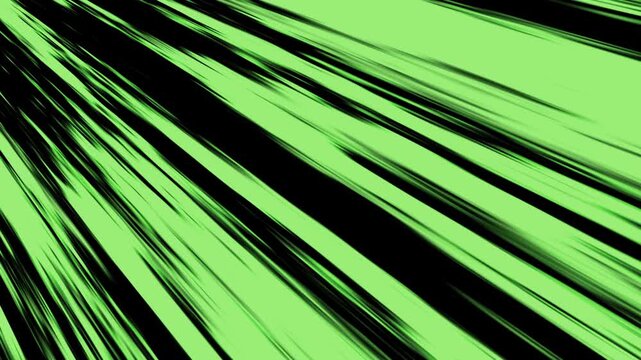 Green speed lines slash diagonally in anime style, adding fast movement and strong kinetic force to high-energy action edits and visual sequences.