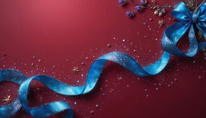 A composition of fir branches and decorations for festive decoration.