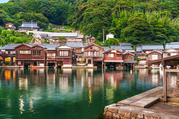 Obraz premium Funaya Boat Houses on Ine Bay in Kyoto, Japan 2174