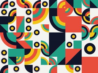 Vibrant Geometric Abstract Pattern: Modern Retro Design for Web, Print & Fashion

